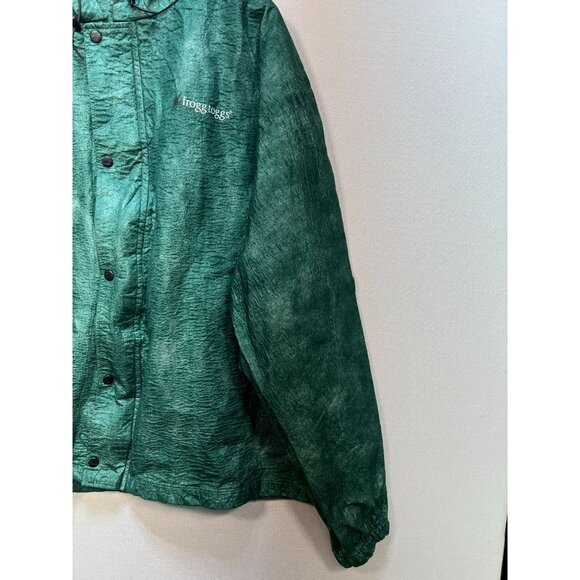 Frogg Toggs Mens Rain Button Front Hooded Jacket Long Sleeve Size XXL Mint Green - Picture 7 of 12
